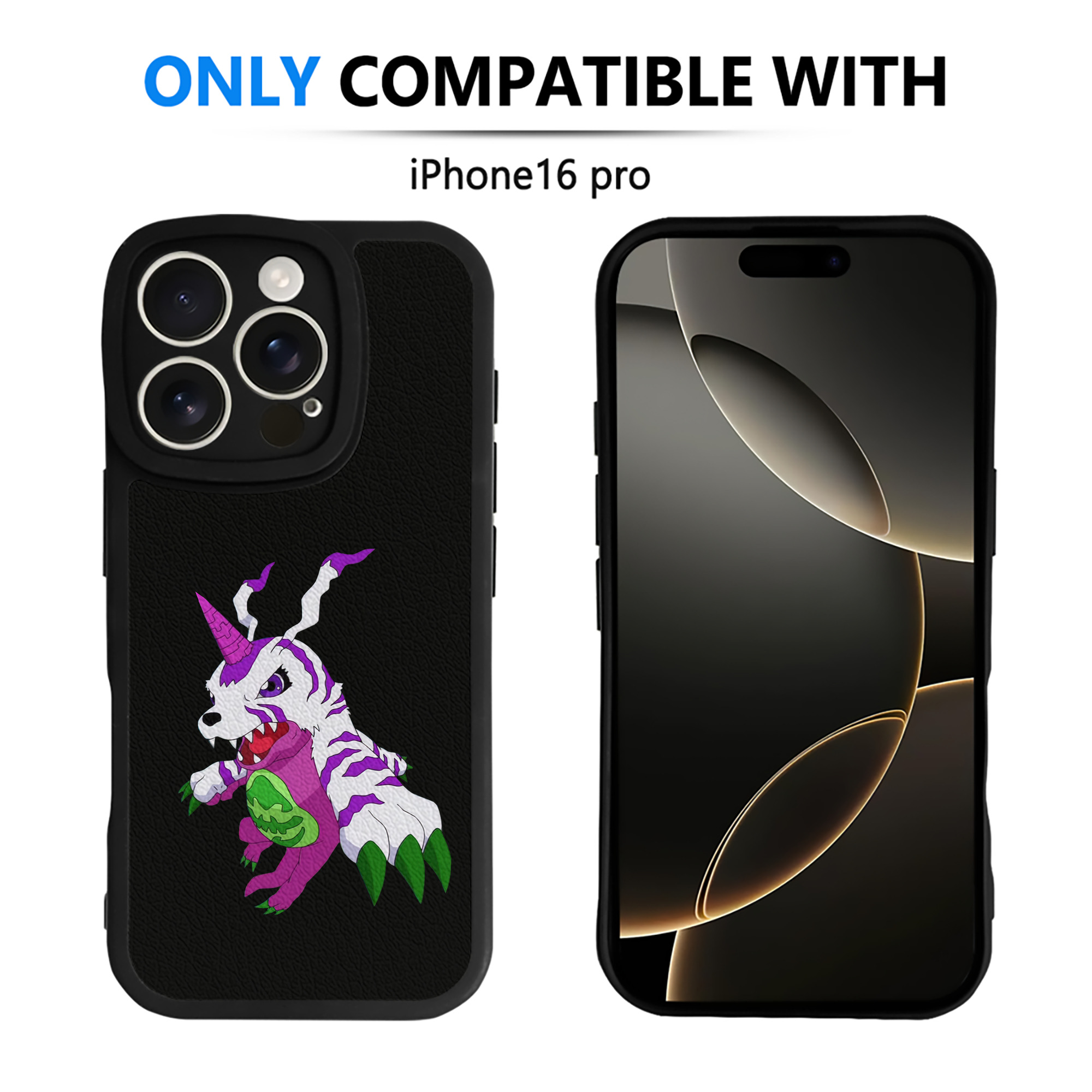 （画像用） Digimon デジタルモンスター/デジモン 【iPhone 16シリーズ対応】シリコンスマホケース（レザー調） 材質：シリコン